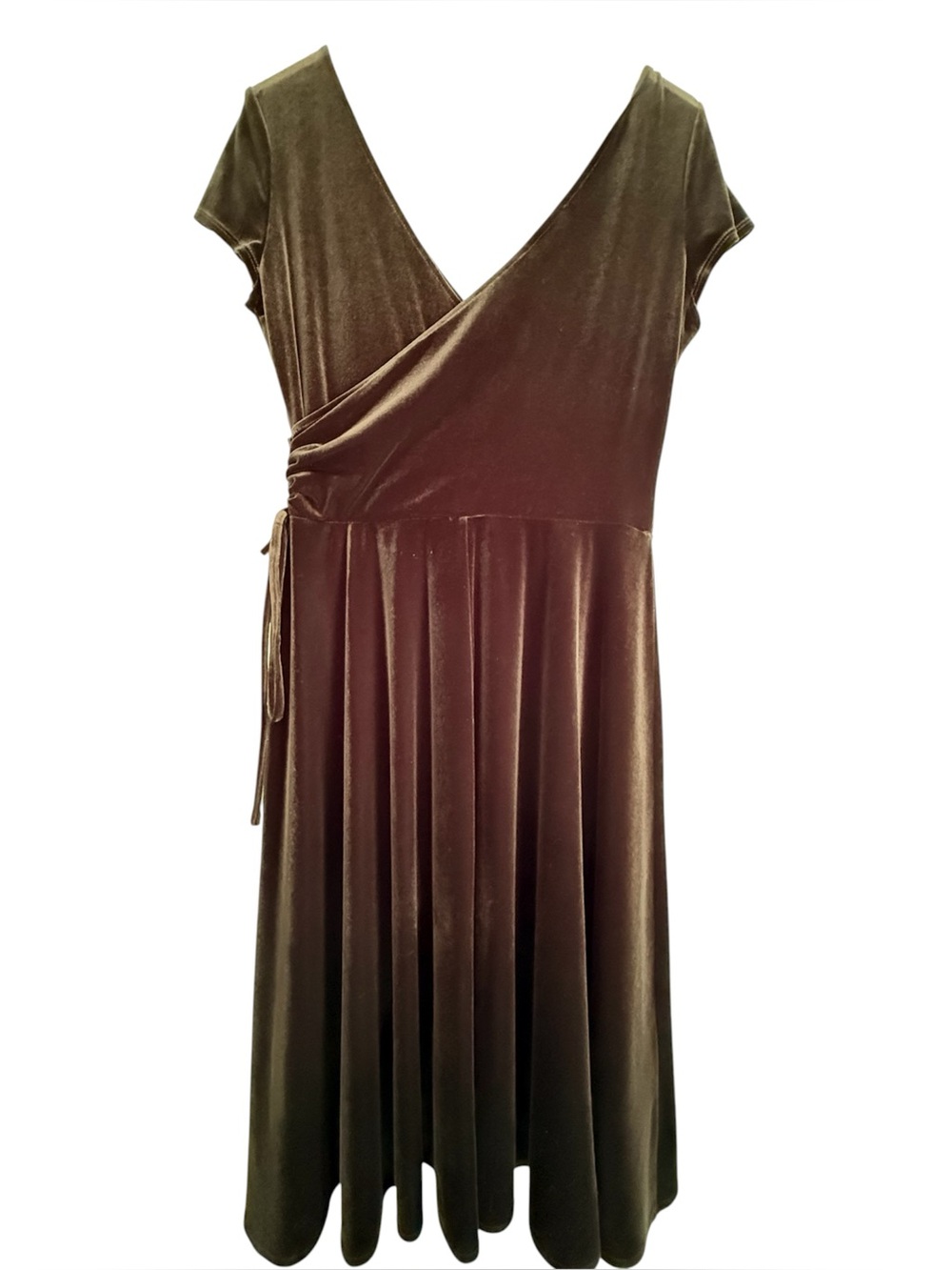 Women’s LONDON STYLE Brown Velvet Dress size 10 - Picture 2 of 7